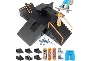 CS COSDDI Rampes de Skatepark, Skate Park Kit Rampe de Touche avec Mini Finger Skateboard Jouet Cadeau