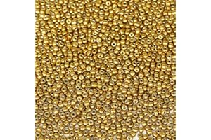 Tibaoffy Oro Perline Dimensione 6/0 Perle di Vetro del Seme dei Mestieri 4 mm per la Fabbricazione dei Gioielli (Totale Circa 100g Circa 1200 Grani‌)