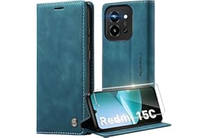 Deisyzy Handyhülle für Xiaomi Redmi 15C 5G/4G Hülle mit Schutzfolie, [Kartenfach] [Ständer] Premium PU Leder Schutzhülle, Magnet Klappbar Klapphülle Flip Case Kompatibel mit Xiaomi Redmi 15C - Blau