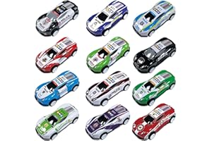 HUSHRICH 12Pcs Mini Pull Back Cars – Party Bag Fillers for Kids, Mini Toy Cars for Boys & Girls, Christmas Partys Favours & Stocking Fillers Birthday Party Bags for 3-5 Year Old Toddlers (Style B)