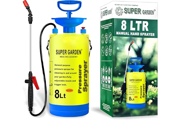 DVI Garden Pressure Sprayer Used For Spray in Agriculture,PESTICIDES, INSECTICIDES, Home And Commercial USE (8 LTR),Multicolour