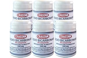 Crastan – Integratore Bicarbonato di sodio in compresse – 6 barattolo da 60 compresse – Totale 360 compresse