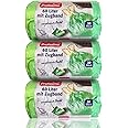 Profissimo Gut & Günstig Zugband Müllbeutel, 60 Liter (90 Stück), Reißfest & Flüssigkeitsdicht, 3er Pack (3 x 30 Stück)