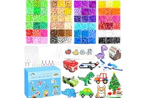 KIFHCMPR 5mm Fuse Beads Kit -72 Colors Craft Set for Kid with Pegboards,Ironing Papers and Accessories,Beads 4 Boxes,Home School Arts and Crafts Kits,Toys Set,Christmas Birthday Gift for Girls & Boys Age 5+