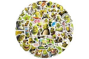 DIWSO 120 Pezzi Shrek Adesivi per Laptop, Snowboard, Valigie, Album, Skateboard, Bagagli, Graffiti, Adolescenti, Ragazzi, Ragazze, Adesivi, Impermeabile