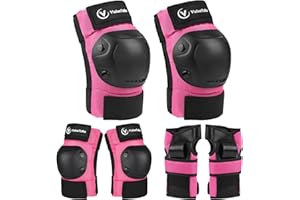 ValueTalks 6pcs Kids Knee and Elbow Pads Wrist Pads, Age 9-15 Years Skateboard Pads Kids Protective Gear Set for Cycling Skating Roller Skates