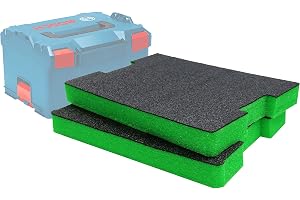 Skuggskum L-Boxx inlägg – kompatibel med Gen 2 skuggskum L-Boxx 102–374 [Grön 50 mm Twin Pack] Skuminlägg för Sortimo L-Boxx modulär verktygslåda