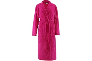 Brandsseller Peignoir en microfibre unisexe en tailles S/M et L/XL, coloris crème, rose, marron, bleu marine et gris