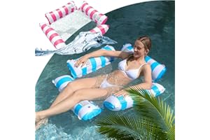 Emafymb 2 Pezzi Amaca Gonfiabile Galleggiante, Letto Galleggiante Gonfiabile, Galleggianti Gonfiabili per Piscina, 4 in 1 Amaca di Acqua per i Giochi Estivi Bambini Adulti Piscina e Beach (C)