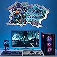 ANHUIB 3D Gaming Wall Decals Blue Gamer Wall Stickers Gaming Room Decor Gamer Zone Peel and Stick Art Decal Xbox DecalsTeenagers Boy Bedroom Playroom Wall Decoration Dog Gaming Bedroom Accessories