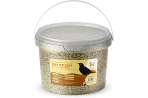 Suet Shop - Peanut & Mealworm Suet Pellets, 3kg Resealable Tub - Wild Bird Food Enriched with Human Grade Beef Tallow, High in Energy & Protein - All-Season Bird Feed - Manufactured In The UK