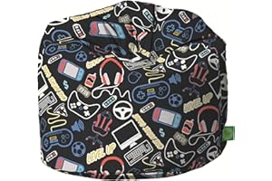 BeanLazy ® 100% Cotton Large Black Retro Gaming Esports Bean Bag Wtih Filling