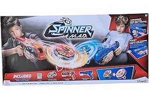 SILVERLIT Spinner MAD Battle Pack 2 Joueurs avec 2 Lanceurs et 2 Toupies LED Qui s'allument, Jouet pour Enfant, Dès 5