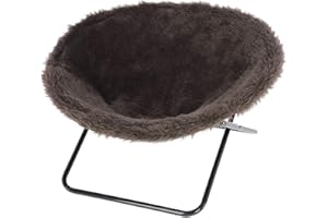 Kerbl Pet Liegemulde Sharon, Katzenbett, Katzenliege, braun, 40cm, Ø50cm, Polyester, stabiles Metallgestell, Katzen, klappbar