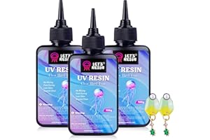 LET'S RESIN UV Resin, 300g Low Viscosity Crystal Clear Thin UV Resin Kit, Quick-Curing & Low Shrinkage Ultraviolet Epoxy Resin for Crafts, Casting, Moulds