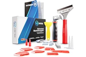 KISTEK® Silikonentferner Set [20-teilig] - Profi Werkzeug zum Silikon entfernen - Silikon Abzieher - Dichtmittel Bearbeitungsset inkl. Silikonfugen Abzieher, Fugenglätter, Fugenmesser & Fugenkratzer