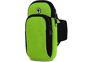 moex Handytasche Joggen für Huawei P30 Lite/P30 Lite New Sportarmband Handy aus Neopren, Handyhalterung Arm zum Laufen Sport Armband, Laufarmband mit 2 Fächern, Lauftasche Jogging - Grün