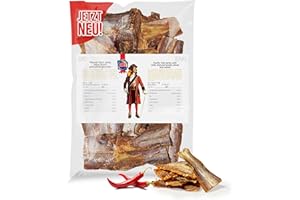 ‎MSDM Pikanter Fisch Jerky 1kg I High Protein I Snacks I Trockenfisch Omega 3 I Beef Jerky, Trockenfleisch & Chips Alternative Proteinreich