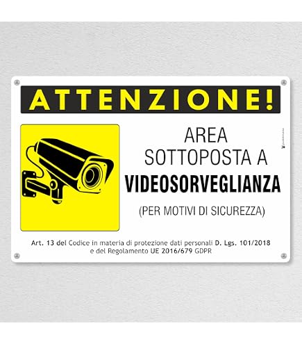 sconnessione Artista corrente principale cartello da stampare area videosorvegli