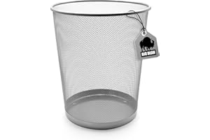 BigDean Papierkorb Mülleimer Büro silber 20L Draht – vielseitiger Mülleimer