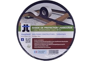 Jouplast Rouleau Bande Bitumeuse d'étanchéité pour terrasse 7,7 cm x 20 M, Noir