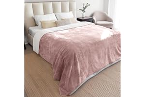Dreamzie - Manta Impermeable Perro 152x203 cm - Manta Perro Grande Reversible y Lavable - para Sofá y Cama - para Perro Pequeño - Sherpa -Rosa Claro