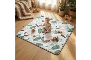 UBRAVOO Baby Play Mats, Crawling Playpen Mat, Thicken Soft Padding Foam Playmatfor Babies and Toddlers Infants, Foldable Crawling Mats, Non-Slip & Machine Washable (Tropical rainforest, 50" X 50")