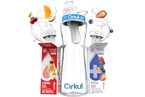 Cirkul 623.7g, BPA Free Plastic Water Bottle, Blue Lid Starter Kit, 2 Flavor Cartridges (1 LifeSip Fruit Punch Punch 1 FitSip Mixed Berry) Sugar-free, Drink Mix Zero