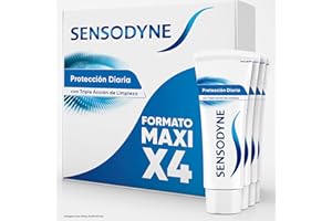 Sensodyne Protección Diaria Pasta de Dientes, Alivio Para Dientes Sensibles, Protección Duradera Frente a la Sensibilidad Dental, Pack 4x75 ml