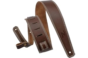 Nefelibata Correa de Guitarra de cuero 2,5" con acolchado de espuma, para guitarras acústicas, bajos y eléctricas