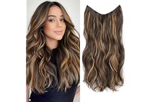 MS TAJ Invisible Wire in Hair Extensions Curly Wavy Hair Extension Long Hairpiece For Women