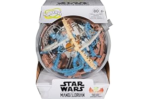 Perplexus – Star Wars, The Mandalorian, 3D-Kugellabyrinth mit 80 Hindernissen aus dem Star Wars Universum, mit Drehknopf, interaktives Spielzeug, für Kinder ab 8 Jahren, Fan-Artikel