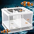 Aquarium Fish Breeding Box, Small Fry Hatchery Net Fish Nursery Isolation Box Multi-functional Breeder Incubator Tank Divider with 6 Suckers for Tropical Fish Guppy Floating Fish, 16 * 14.5 * 15.5cm