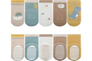 Decorie 5 Pares Calcetines Antideslizantes de Algodón para Bebé Niños Niñas