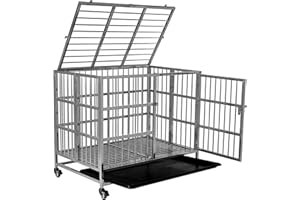 PriorPet Solida Gabbia per Cani - Design Pieghevole e Facile da Montare per un Agevole Trasporto - Doppia Serratura per una Maggiore Sicurezza - Vassoio Rimovibile per una Rapida Pulizia