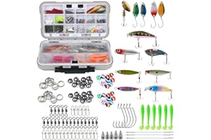 HARY Alriedy 187-Piece Premium Fishing Lures Kit - Ultimate Saltwater & Freshwater Tackle Box Set with UV-Resistant Pike/Bass Lures, Corrosion-Proof Hooks & Waterproof Storage