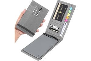 Plinyvel Notebook Cover for Rocketbook Mini Size Compatible with Field Notes Top Spiral Notebook 3.5 x 5.5 Inch - Waterproof Fabric, Multifunctional Organizer with Pen holder, Business Card Holder