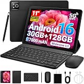 NIDUBIO 2026 andriod 16 Tablet with Keyboard, 11 Inch Tablet 30GB RAM+128GB ROM+1TB, 7800mAh, 5 Core Processor, 2-in-1 Tablet