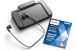 Philips LFH7177/06 Kit de transcription pour Dictaphone numérique, avec Pédale USB ACC2330, Casque Stéréo LFH0334, Logiciel Speechexec Transcribe, version abonnement SpeechExec pour 2 ans