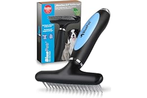 BluePet® Peine desenredante para perros, gatos y caballos de pelo largo | Cepillo para perros y gatos que elimina los nudos, el subpelo y los enredos | Masaje agradable para su mascota
