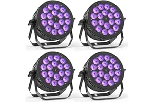 Oloaxolx 4Pcs 18 x 10 W RGBW LED Par Projecteur,lumières de scène avec DMX512, 4/8CH Activés par le son, Auto,mode maître esclave jeux de lumiere dj professionnel pour Fête/mariage/concert/Noël