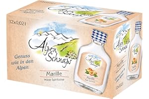 Alpenschnaps Steinbeisser Marille (12 x 20 ml) – Milder, aromatischer Marillenschnaps – Obstschnaps mit Rezeptur aus dem Alpenland – Schnaps für den Genuss nach dem Essen – 35 % Vol.