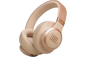 JBL Live 770NC Casque circum-auriculaire, Réduction de Bruit Adaptative, Smart Ambient, jusqu'à 65 heures d'autonomie, beige