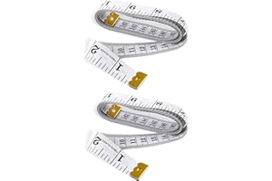 OAKIYA Double Sided Body Measuring Tape - Pack of 2 Premium Flexible Fabric Tape For Body Measurements, Tailors, Waist, Clothes Measuring Tape - 60 Inch/150 Cm Sewing Tape Measure - Free Ebook