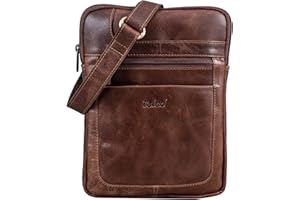 TALED Borsa a Tracolla in Pelle | Borsello Uomo e Donna | Borsa Messenger con Tracolla | Borsa da Lavoro | Borsa da Trasporto | Borsa a Mano | Borsa in Vera Pelle