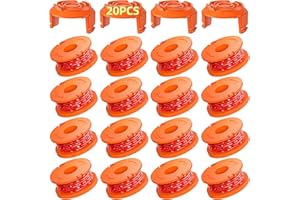 Eventronic 20 Pack Bobina per Decespugliatore Compatibile con Worx,Linea Tagliabordie Decespugliatore,WA0004.1/WA0010 Bobina di Filo per Tagliabordi Compatibile con Worx (16 Bobine + 4 Copertura)