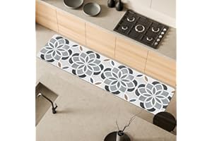 Comart - Tappeto Cucina Malaga - Passatoia 100% PVC - Antimacchia - Antiscivolo - Impermeabile - Tappetino Lavabile in Lavatrice - Corsia Moderna per Cucina e Corridoio - Geometrico - 55x230 cm