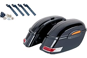 Customaccess AMZ002N Borse Laterali Rigide Customacces Touring Model ARS002N con Supporti Universali KF0002N, Nero, Taglia 241 x 368 x 660 mm