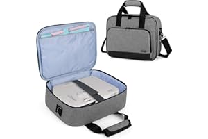Luxja Beamertasche, Tragbar Projektor Tasche für Transport und Aufbewahrung Beamer (Kompatibel mit Epson, Acer, Optoma und andere Beamer), 34,3 cm x 25,4 cm x 10,8 cm, Grau