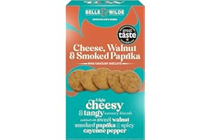 Belle & Wilde Cheese, Walnut & Smoked Paprika Savoury Rounds | Handcrafted, No Preservatives, Suitable For Vegetarians & 100% Gluten Free | Tasty Savoury Biscuit | Perfect For Any Snacking Occasion